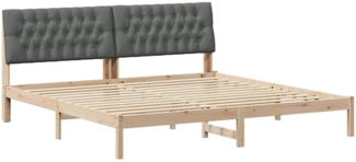 vidaXL Bettgestell mit gepolstertem Kopfteil Braun 200 x 200 cm 3394379