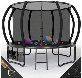 GUNJI Gartentrampolin Trampolin Ø228/305cm,Kindertrampolin Gewicht 150 kg, Ø366/427cm outdoor trampolin mit Sicherheitsnetz und Leiter,Sprungtuch