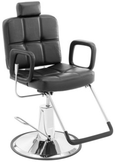 Physa Armlehnstuhl Friseurstuhl Friseursessel Kopf- und Fußstütze 52-64 cm 150 kg schwarz, Schwarz