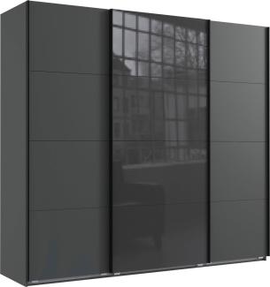 Schwebetürenschrank Norderstedt Kleiderschrank 225 x 64 x 236 cm graphit Glasgrau