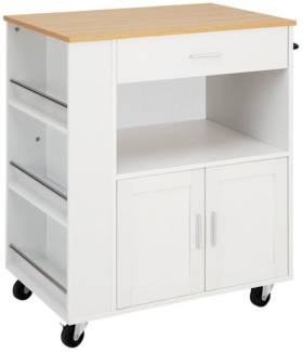 KOMFOTTEU Küchenwagen Servierwagen, mit Schublade, zweitüriger Schrank