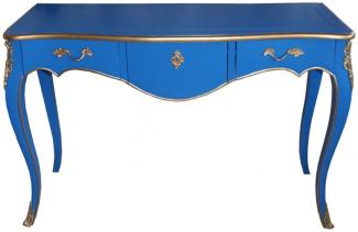 Casa Padrino Konsolentisch Blau / Gold Antik Stil Konsole Barock Möbel