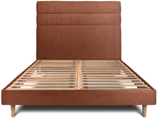 Bett mit gefüttertem Kopfteil – Bouclé-Stoff - 135 x 190 cm