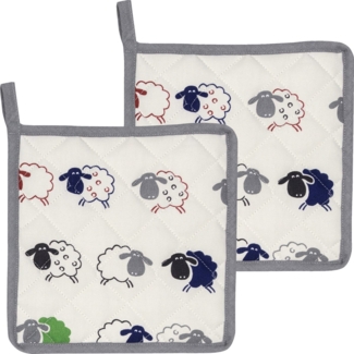 Kracht Topflappen Topflappen "Schäfchen" 2er-Pack, (2-tlg), Motiv