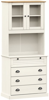 vidaXL Highboard VIGO Weiß 80x40x176 cm Massivholz Kiefer 3200584