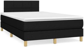 vidaXL Boxspringbett mit Matratze & LED Schwarz 120x190 cm Stoff 3270090