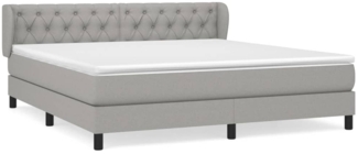 vidaXL Boxspringbett mit Matratze Hellgrau 160x200 cm Stoff 3126493