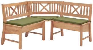 Eckbank Deborah aus Massivholz 177 x 177 x 87 Küchenbank massiv Buche lackiert/Grün 12147-177177-grün