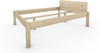 Pfostenbett Massivholzbett (Fichte) "Daybett" 140 x 190 cm 48 cm Holzbett 300kg