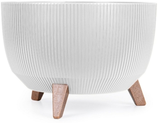 KONZEPT Blumentopf mit Füßen – großer Blumenkübel aus Kunststoff, runde Pflanzschale, 40 oder 47cm, modern & wetterfest, für Innen und Außen