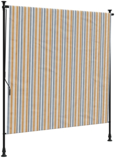 vidaXL Außenrollo Gelb und Weiß 150x270 cm Stoff und Stahl 368774