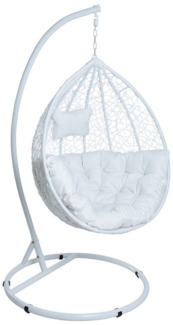 Polyrattan Hängesessel Hängekorb mit Gestell und XXL Relaxkissen Hängestuhl
