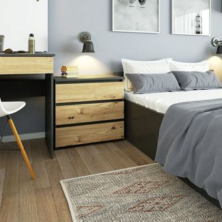 Raumhirsch Furniture Kommode mit 3 Schubladen 60 cm breit Holz Schrank, (viele Farbvarianten - Maße: 60 x 57 x 35 cm) - Hochwertig & stabil