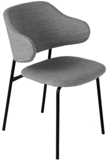 riess-ambiente Armlehnstuhl VOGUE grau / schwarz (Einzelartikel, 1 St), Esszimmer · Bouclé · Metall · mit Armlehne · Retro Design