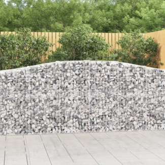 vidaXL Gabionen mit Hochbogen 2 Stk. 400x50x100/120cm Verzinktes Eisen 3145956