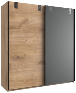Schwebetürenschrank Lakewood / Liverpool, Holzwerkstoff, Holzfarben, 180 x 198 x 65 cm