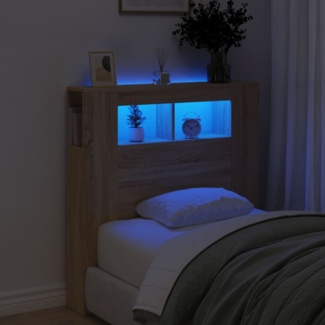 vidaXL LED-Kopfteil Sonoma Eiche 100x18,5x103,5 cm Holzwerkstoff 837332