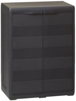 DOTMALL Seitenschrank Gartenschrank mit 1 Regal Schwarz Aufbewahrungsschrank Seitenschrank