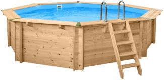 Interline Summer Holz Schwimmbad Bali Set 1 | Blau | 550x550x136 cm | Inkl. Sommerabdeckung