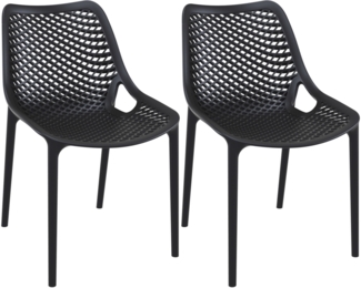 CLP 2er Set Stühle Air Stapelbar UV-lichtbeständig,schwarz