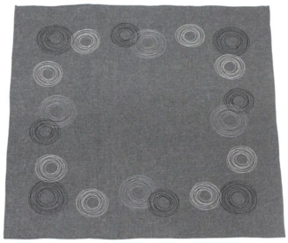 Home-trends24. de Tischdecke Kreise grau Stickereien Tischläufer 85 x 85 cm