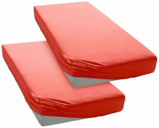 my home Spannbettlaken PHYSALIS, Jersey, Gummizug: rundum, (2 Stück), Baumwolle, Matratzen bis 18 cm Höhe, Bettlaken, Spannbetttuch, Laken