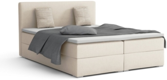 Deine Möbel 24 Boxspringbett BELLO Boxspring Komplettbett Polsterbett Bonellfederkernmatratzen (Beige Creme Grau Dunkelgrau Graphit Anthrazit Schwarz, 3-St, Boxbett Velours Samt 140x200 160x200 180x200 200x200), inkl. Bettkasten Topper Matratzen H3 H4