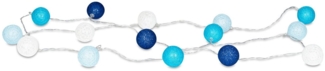 Levandeo® Lichterkette, 15er Lichterkette Ø4cm LED Kugeln Girlande Lampions Baumwolle Blau