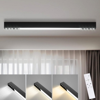 Nettlife Deckenleuchte Schwarz Modern LED Deckenlampe 107/80CM Lang Decke Deckenbeleuchtung, Dimmbar mit Fernbedienung,Memory-Funktion, LED fest integriert, Warmweiß, Neutralweiß, Kaltweiß, internes Netzteil