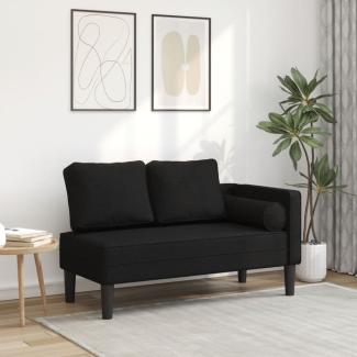 vidaXL Chaiselongue mit Kissen Schwarz Stoff