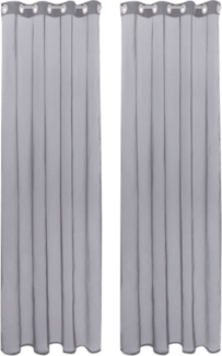 Bestlivings Transparente Graue Gardine mit Ösen 2er Pack (B140 x L175), viele Varianten erhältlich