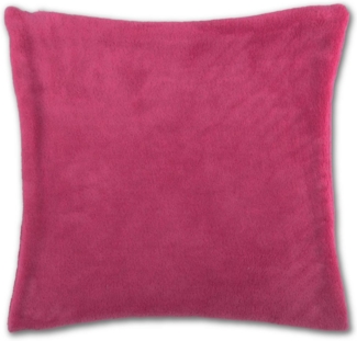 Deko-Kissen ca. 40x40 cm, mit abnehmbaren flauschigen Bezug in vielen Farben ( Auswahl: Pink )