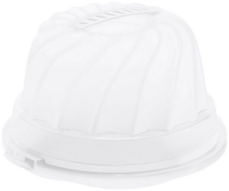 Rotho Fresh Kuchenbehälter für Gugelhupf mit Haube und Tragegriff, Kunststoff (PP) BPA-frei, weiss/transparent, (30,5 x 28,5 x 17,5 cm)