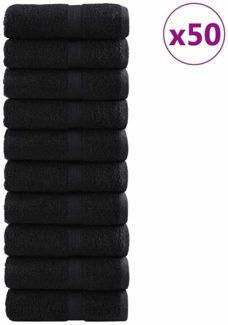 vidaXL 600 gsm Gästetücher SOLUND 50 pcs Schwarz 30 x 50 cm Baumwolle 42007968