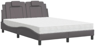 vidaXL Bett "Viana" mit Matratze Grau 140x190 cm Kunstleder 3208792