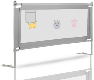 Clanmacy Bettschutzgitter 200CM Bettgitter Kinderbettgitter Babybettgitter Kinderbett Fallschutz (200cm), aus Metall