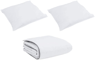 vidaXL Winterbettdecke mit Kissen 3 pcs Weiß Daunenfeder 3376903