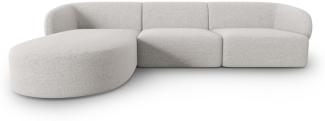 Micadoni Modulares Ecksofa Shane 4-Sitzer Links Chenille Silber Melange