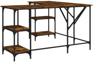 vidaXL Schreibtisch Räuchereiche 139x139x75 cm Holzwerkstoff 837594
