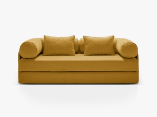 Micadoni Sofa Dreamy 3-Sitzer Strukturierter Stoff Liberty Gelb