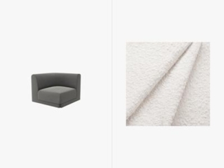 Micadoni Modul Ecke Miley Boucle Hellgrau