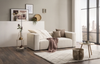DOMO. collection Sofa 800013, 2-Sitzer Garnitur, rechteckig, gepolsterte Rückenlehne, Modul-Element, 2er Couch, Polsterganitur, 216 x 108 x 69 (BxTxH), natur