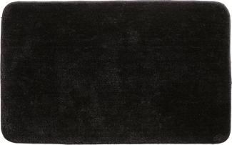 spirella® Badevorleger, Badeteppich "Rosario" black, schwarz 50x80 cm, waschbar, Anti-Rutsch, 100% Microfaser