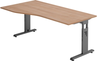 HAMMERBACHER VOS18/N/G höhenverstellbarer Schreibtisch 65 - 85 cm nussbaum