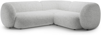 Micadoni Ecksofa Kate 4-Sitzer Rechts Strukturierter Stoff Hellgrau Melange