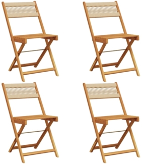 vidaXL Gartenstühle 4 Stk. Klappbar Beige Massivholz Akazie 3214607