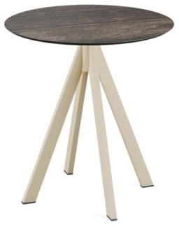 Infinity Terrassentisch Sand Gestell + Riverwashed Wood Hpl Ø70 Cm