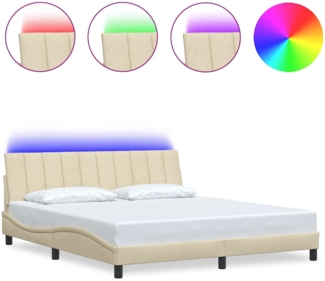 vidaXL Bettgestell ohne Matratze "Hanko" Creme 180x200 cm Stoff 3310480