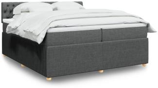 vidaXL Boxspringbett mit Matratze Dunkelgrau 200x200 cm Stoff 3289871