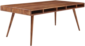 Esszimmertisch WL5.586 Sheesham 200 x 77 x 100 cm Massivholz Tisch, Designer Küchentisch Holz, Massivher Holztisch Rustikal, Speisetisch Massives Echt-Holz Modern